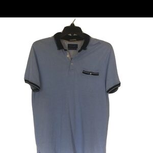 Cactus Blue Polo Shirt with Dark Trim